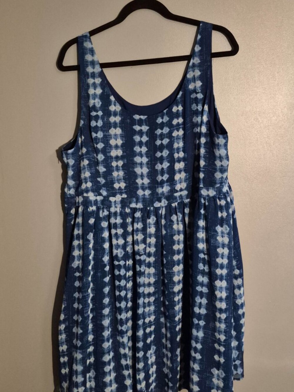 Modcloth Blue and White Tie-Dye Sleeveless Sundress - Picture 2 of 6
